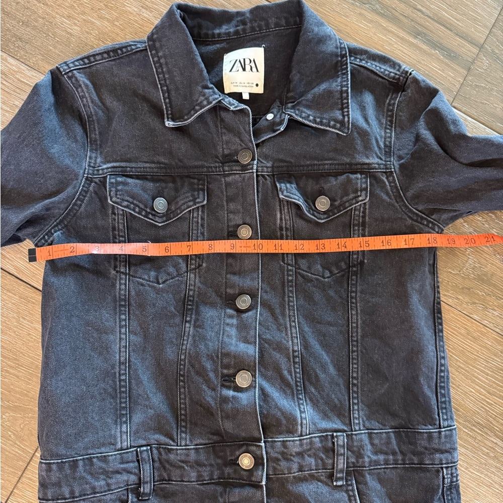Zara black denim The Zoe mini dress size medium - Picture 5 of 13